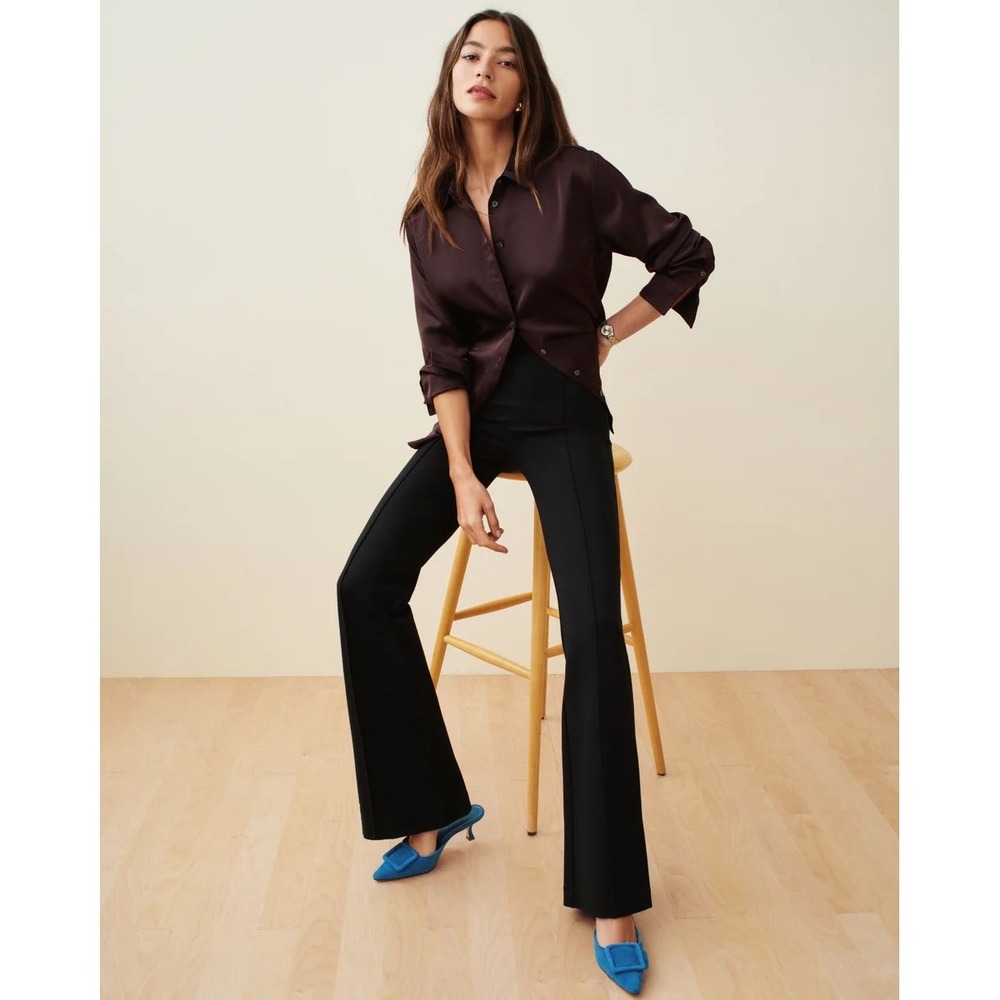 Spanx super smooth PerfectFit Ponte Flare Pant high-rise flare black career wear